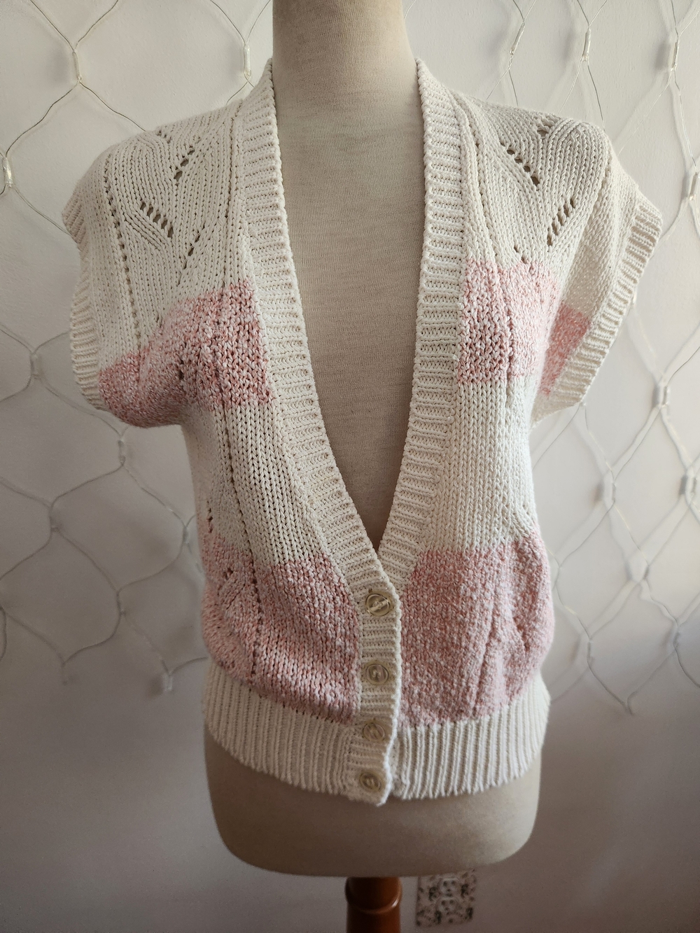 ¤ Vintage • Jones New York Cotton Cardigan Knit Sweater Vest • Medium